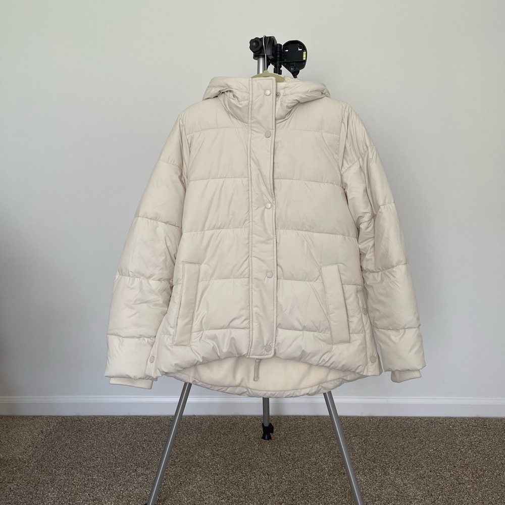 Abercrombie Cream Puffer Coat